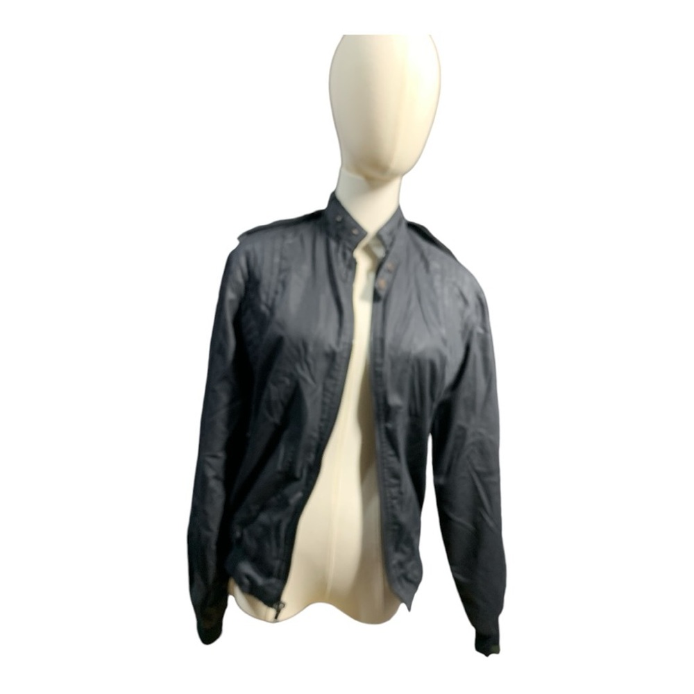 Vintage Timber Ridge Motorcycle Windbreaker Jacket Black Size Small, Lined,